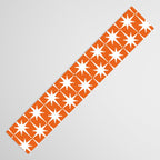 Atomic Age Retro Mid-century Modern Pattern in White and Orange Table Runner Gallery Image 3