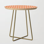 Atomic Age Retro Mid-century Modern Pattern in White and Orange Side Table Gallery Image 1