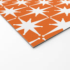 Atomic Age Retro Mid-century Modern Pattern in White and Orange Welcome Mat Gallery Image 2