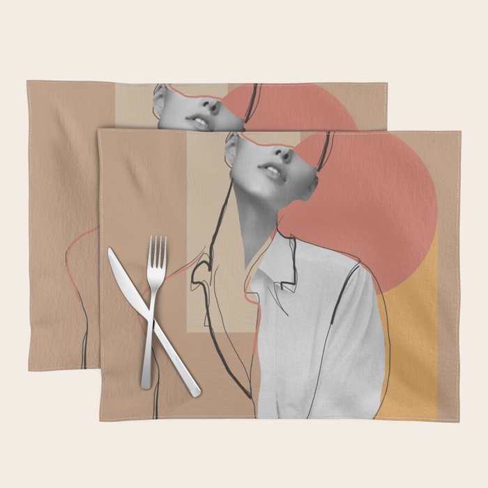 Minimalist Girl2 Placemat Gallery Image 1