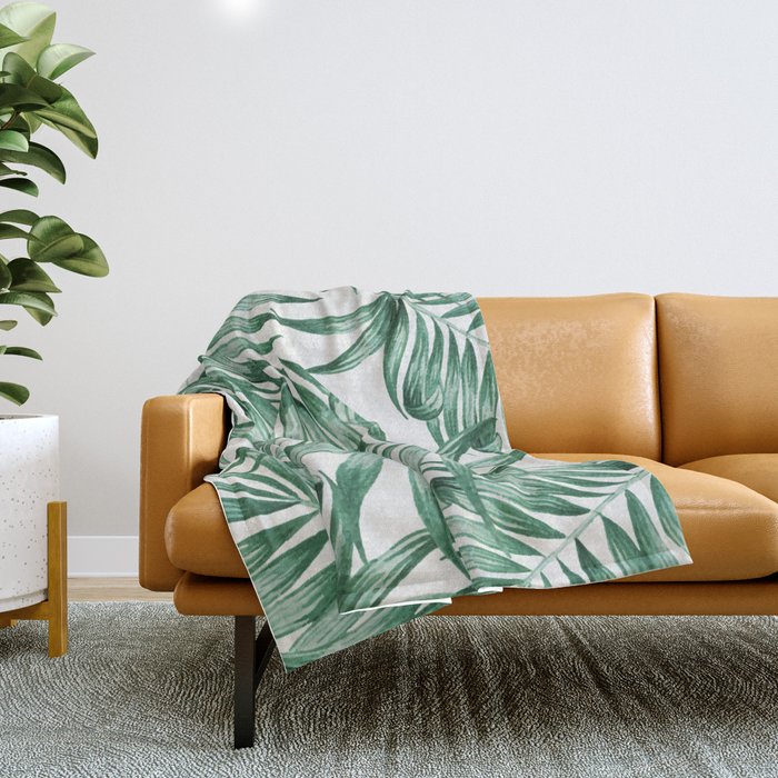 Palm Leaves Throw Blanket Gallery Image 1