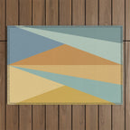 Geometric Triangles XIII Retro Summer Outdoor Rug Gallery Image 1