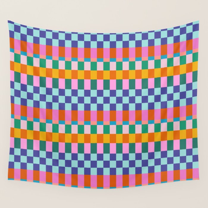 Checkerboard Stripes Wall Tapestry Gallery Image 1