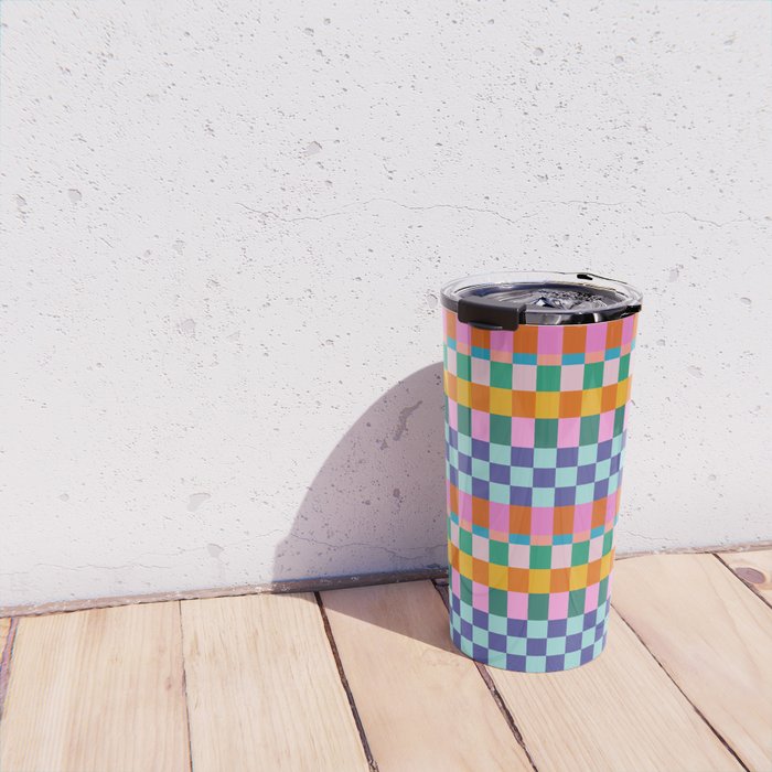 Checkerboard Stripes Travel Mug Gallery Image 4