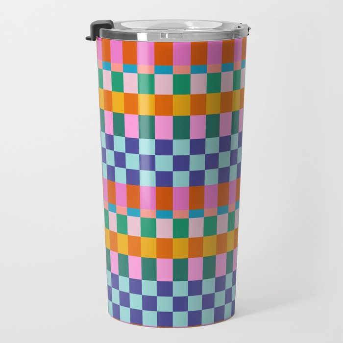 Checkerboard Stripes Travel Mug Gallery Image 3