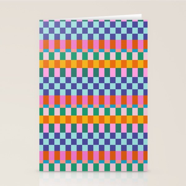Checkerboard Stripes Stationery Card Gallery Image 1