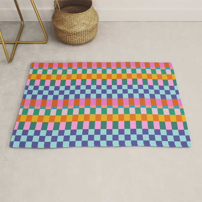 Checkerboard Stripes Rug Gallery Image 1