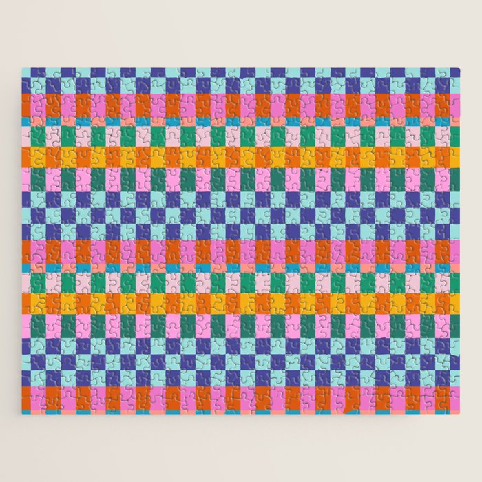 Checkerboard Stripes Jigsaw Puzzle