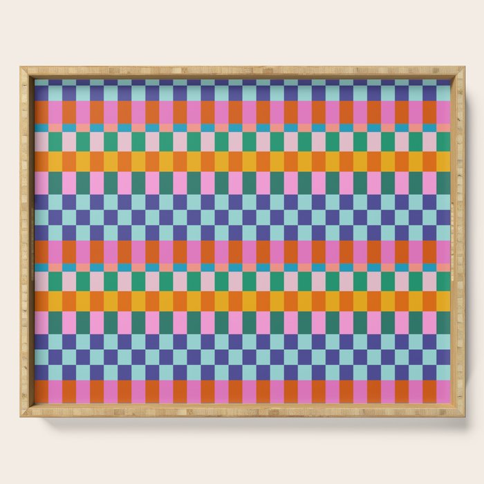 Checkerboard Stripes Serving Tray Gallery Image 1