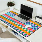 Checkerboard Stripes Desk Mat Gallery Image 2