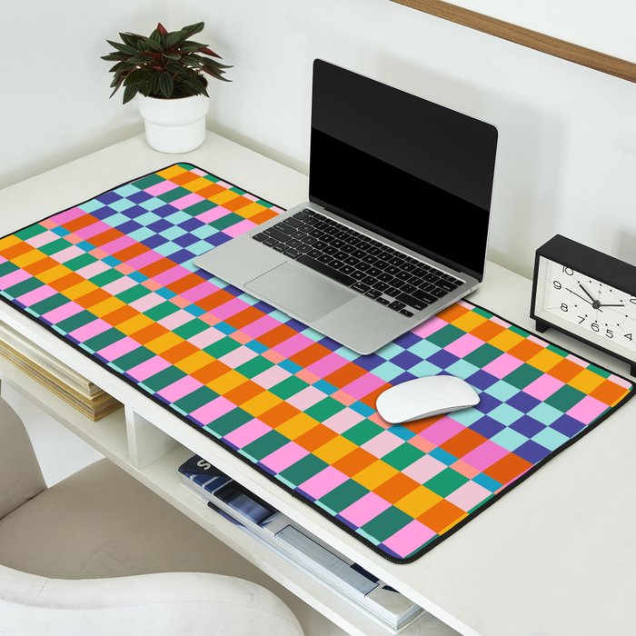 Checkerboard Stripes Desk Mat Gallery Image 2