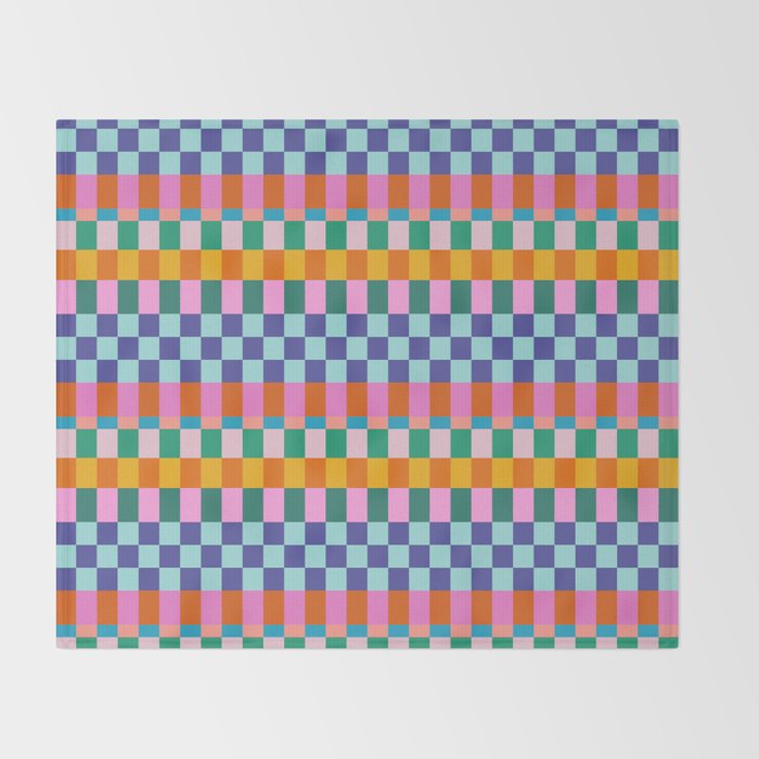 Checkerboard Stripes Throw Blanket Gallery Image 2