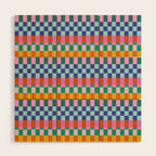 Checkerboard Stripes Wood Wall Art Gallery Image 1