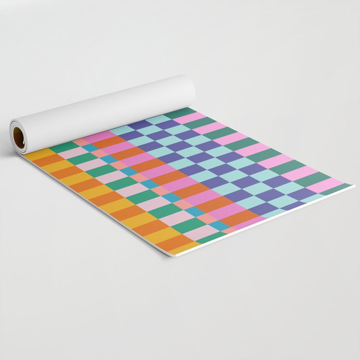 Checkerboard Stripes Yoga Mat Gallery Image 2