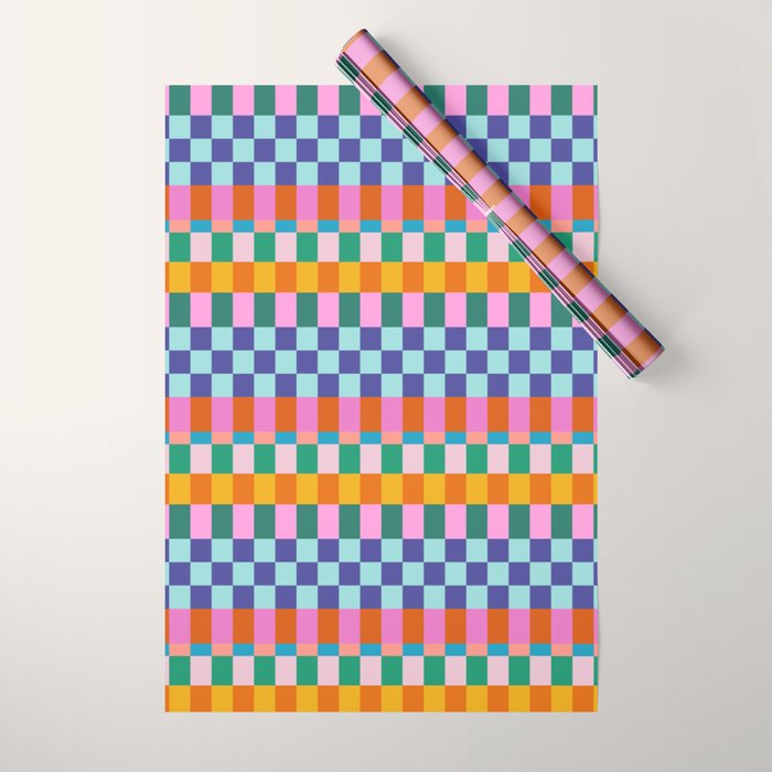 Checkerboard Stripes Wrapping Paper Gallery Image 1