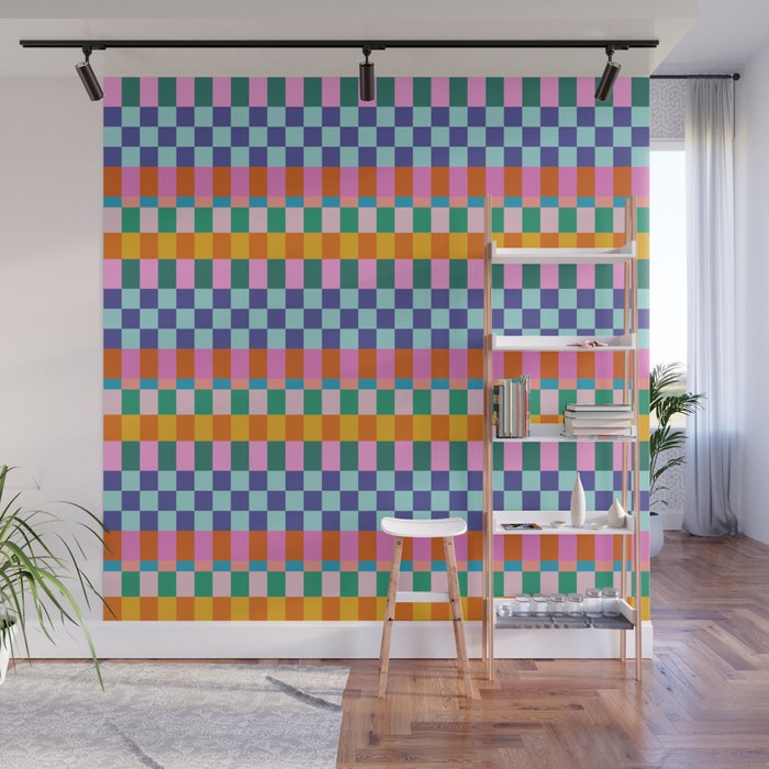 Checkerboard Stripes Wall Mural Gallery Image 1