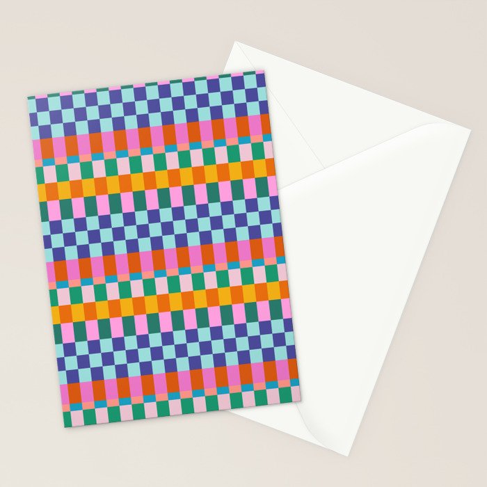Checkerboard Stripes Stationery Card Gallery Image 2