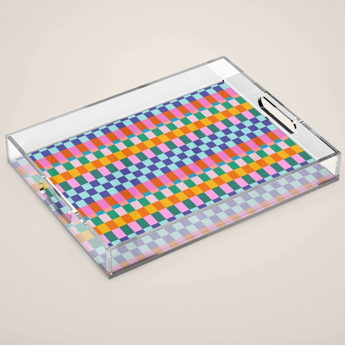 Checkerboard Stripes Acrylic Tray Gallery Image 1