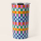 Checkerboard Stripes Travel Mug Gallery Image 1