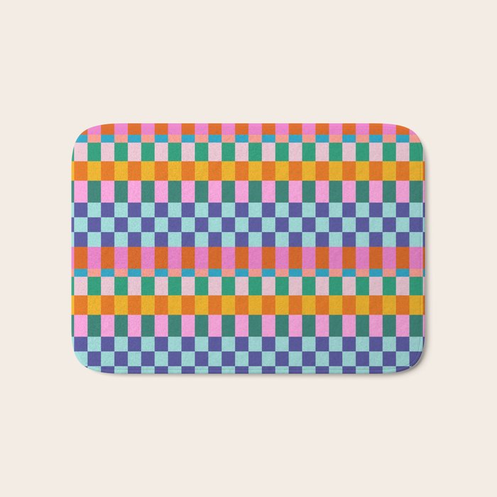 Checkerboard Stripes Bath Mat Gallery Image 1