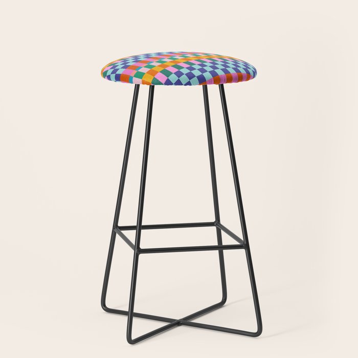 Checkerboard Stripes Stool Gallery Image 1