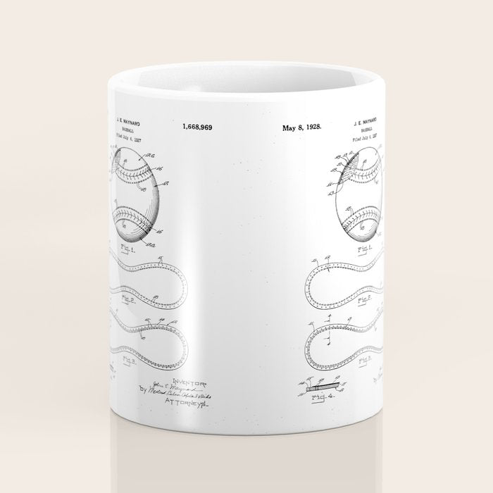 Baseball Patent - Softball Art - Black Chalkboard Coffee Mug Gallery Image 4