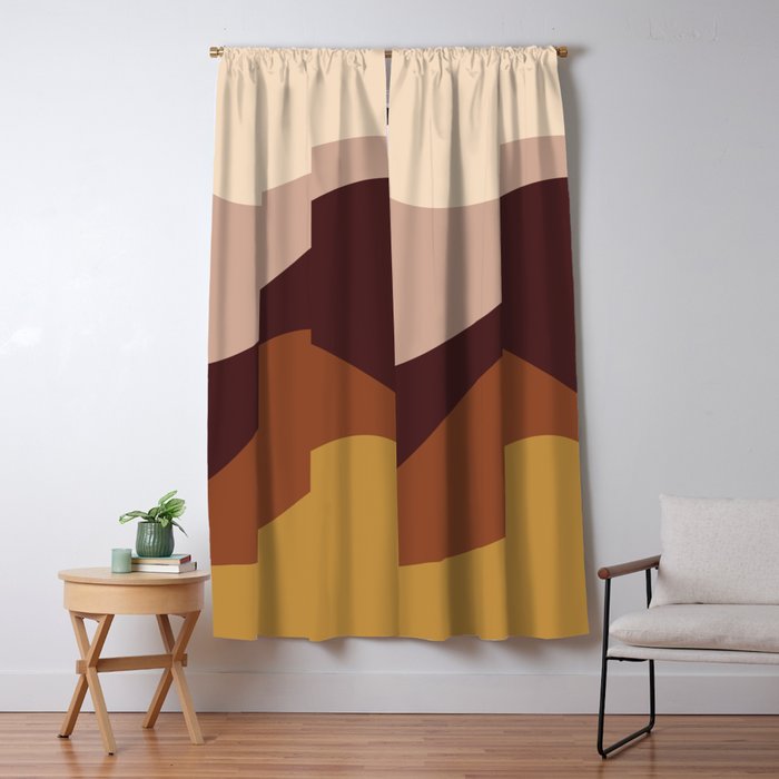 Abstract Color Waves III Desert Tones Window Curtain Gallery Image 5