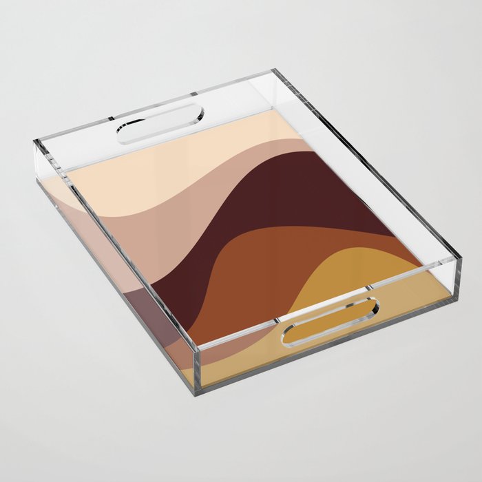 Abstract Color Waves III Desert Tones Acrylic Tray Gallery Image 1