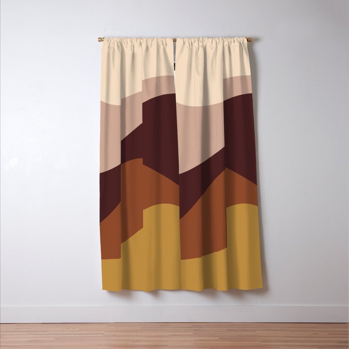 Abstract Color Waves III Desert Tones Window Curtain Gallery Image 3