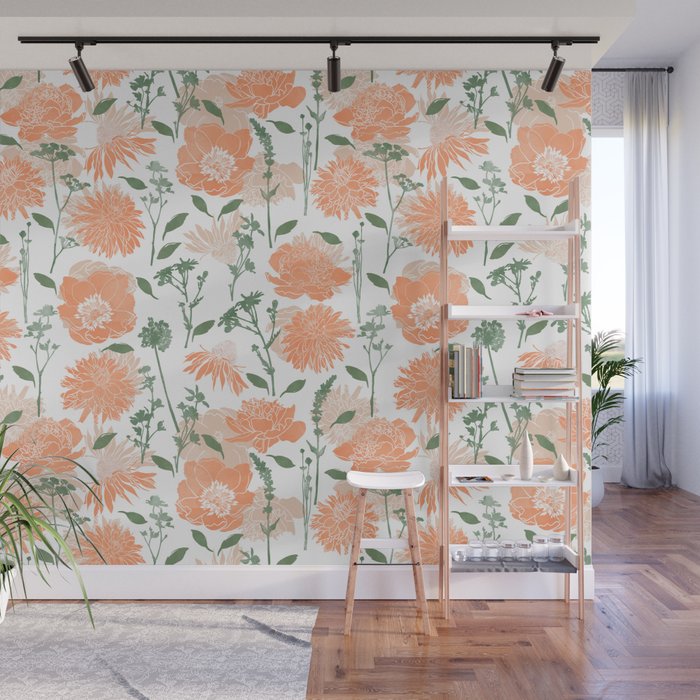 Modern floral blooms PGM5 Wall Mural Gallery Image 1