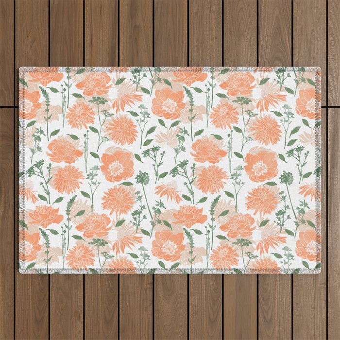 Modern floral blooms PGM5 Outdoor Rug Gallery Image 1
