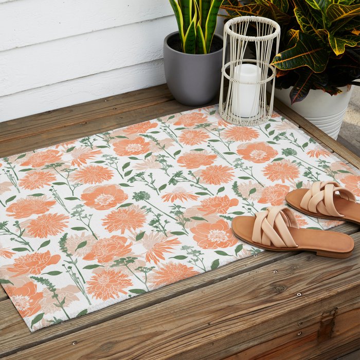 Modern floral blooms PGM5 Outdoor Rug Gallery Image 2