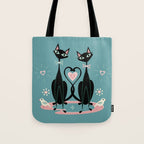 Vintage Kitty Love ©studioxtine Tote Bag Gallery Image 1