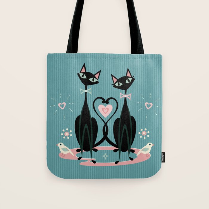 Vintage Kitty Love ©studioxtine Tote Bag Gallery Image 1