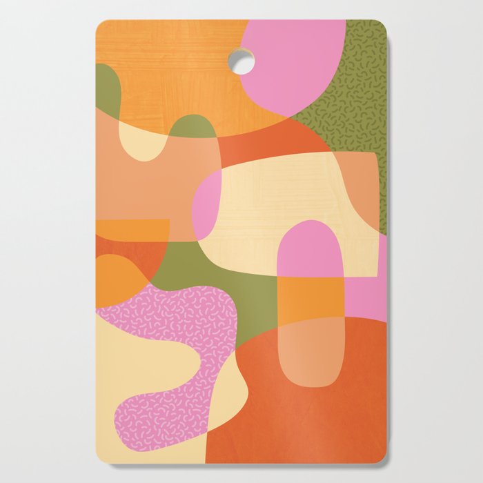 Bright Color Block Shapes Cutting Board Gallery Image 1