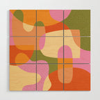 Bright Color Block Shapes Wood Wall Art Gallery Image 1