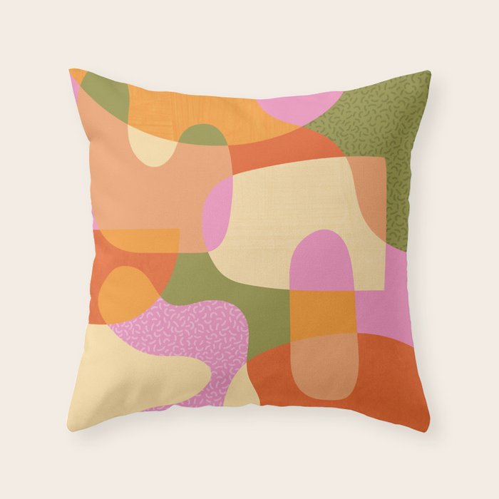 Bright Color Block Shapes Throw Pillow Gallery Image 6