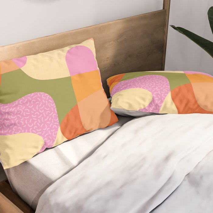 Bright Color Block Shapes Pillow Sham Gallery Image 2