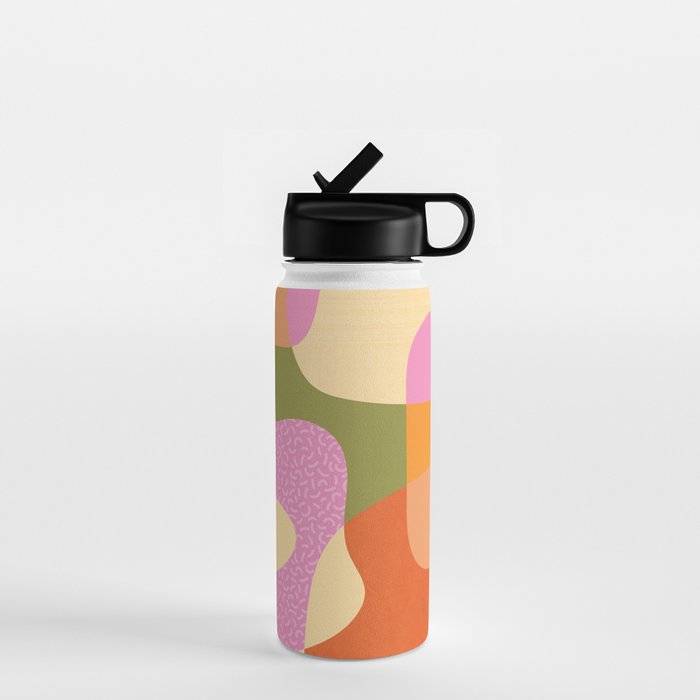 Bright Color Block Shapes Water Bottle Gallery Image 1