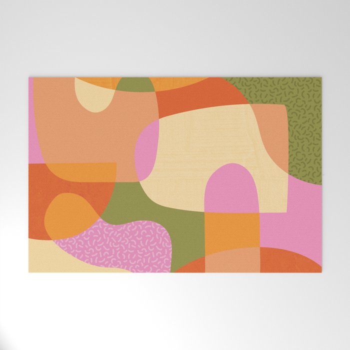 Bright Color Block Shapes Welcome Mat Gallery Image 1