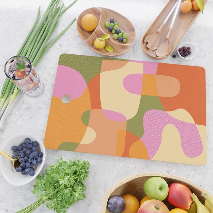 Bright Color Block Shapes Cutting Board Gallery Image 2