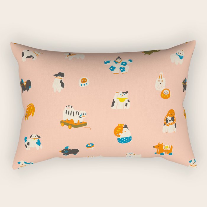Japanese folk toys Rectangular Pillow Gallery Image 2