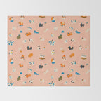 Japanese folk toys Throw Blanket Gallery Image 2
