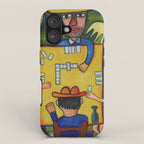 The Domino Players (Juego de Domino), Plaza Dolores, Santiago de Cuba, oil on canvas, by Jose Rodriguez Fuster iPhone Case Gallery Image 1