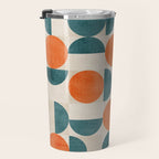 Geometric Modern MCM Orange Teal  Unique Artwork Travel Mug Gallery Image 3