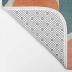 Geometric Modern MCM Orange Teal  Unique Artwork Bath Mat Gallery Image 2