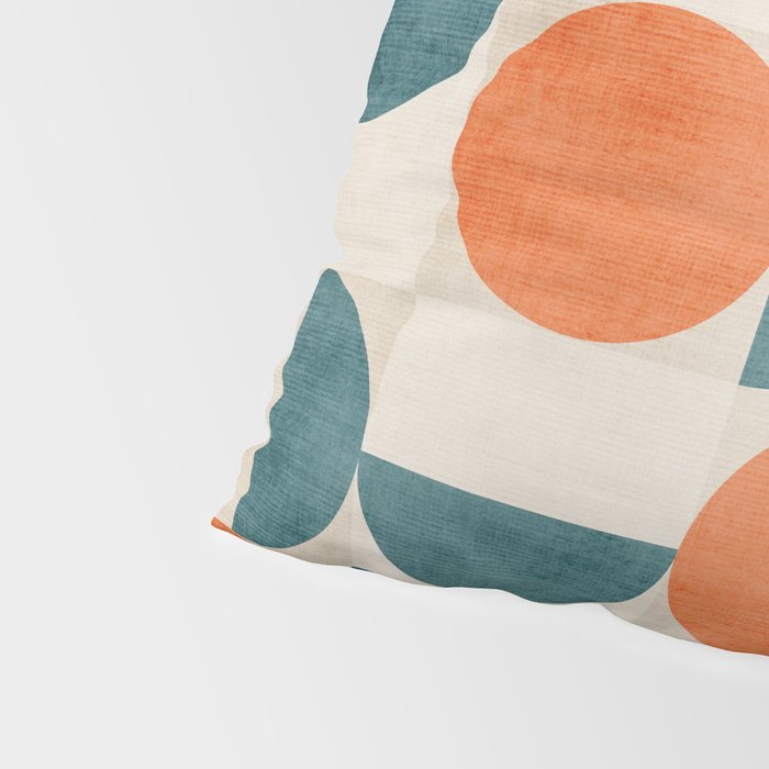 Geometric Modern MCM Orange Teal  Unique Artwork Pillow Sham Gallery Image 4