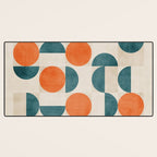 Geometric Modern MCM Orange Teal  Unique Artwork Desk Mat Gallery Image 3