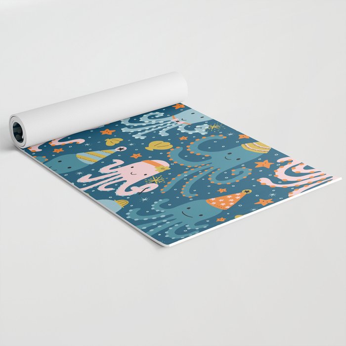 Octopus Birthday Party Pattern Yoga Mat Gallery Image 2