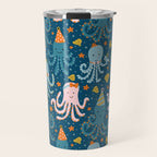 Octopus Birthday Party Pattern Travel Mug Gallery Image 1